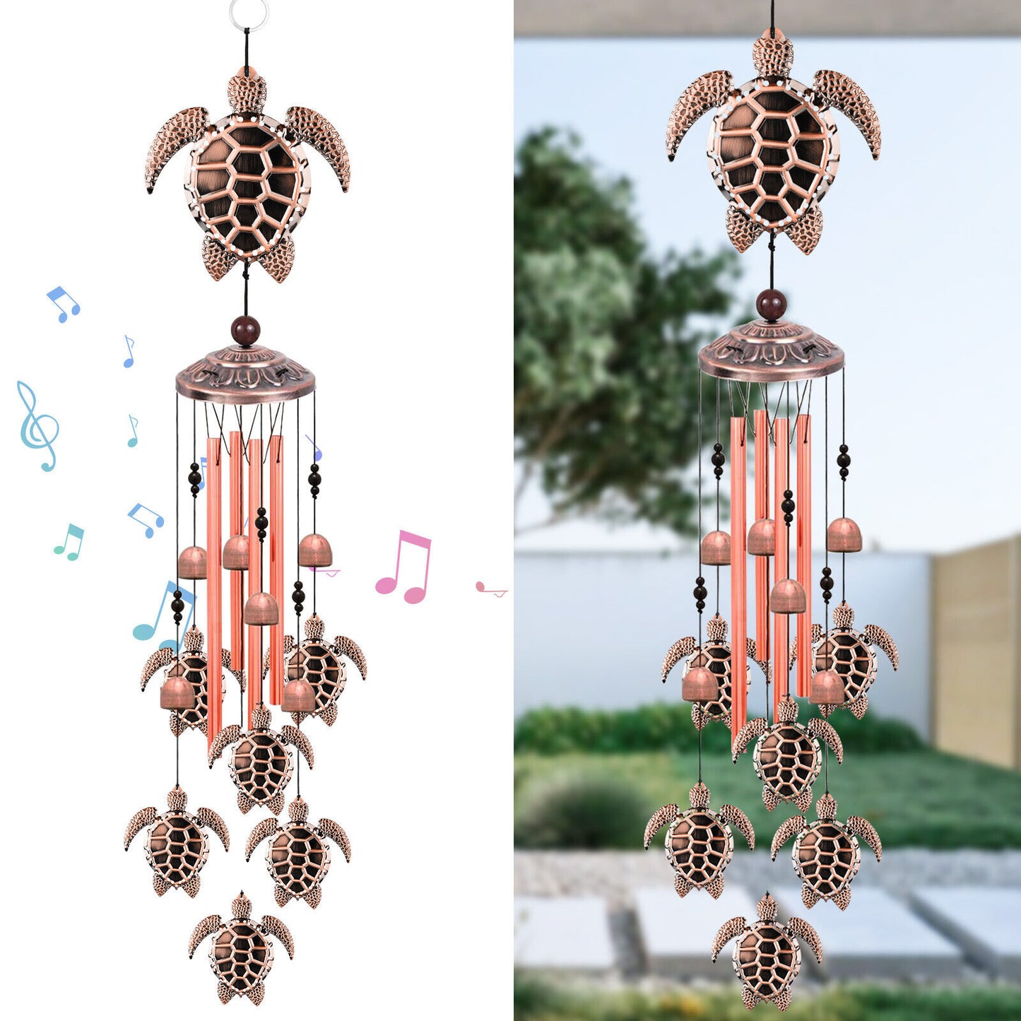 Large Turtle Wind Chimes 33 Bells