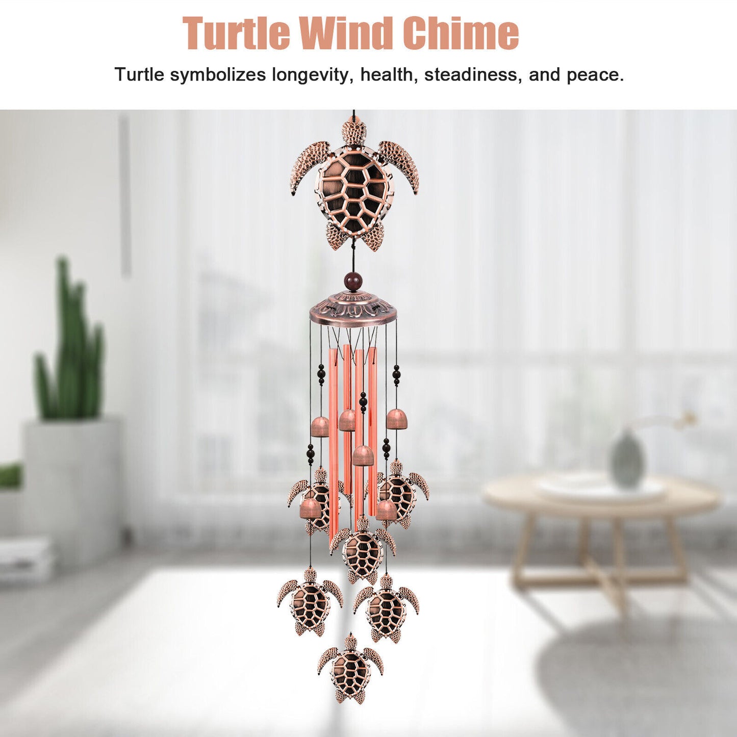 Large Turtle Wind Chimes 33 Bells