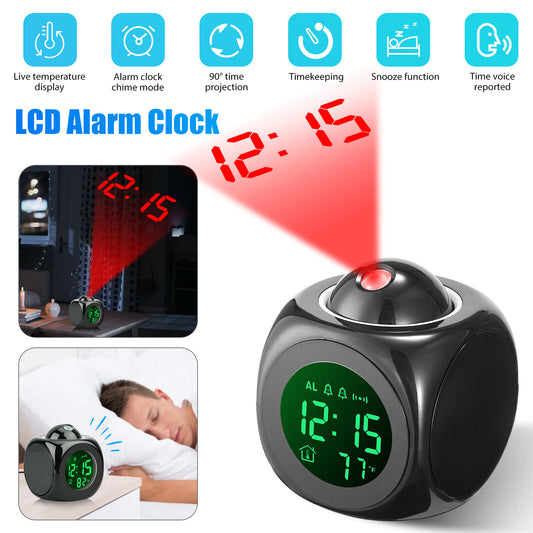 LED Projection Alarm Clock Digital