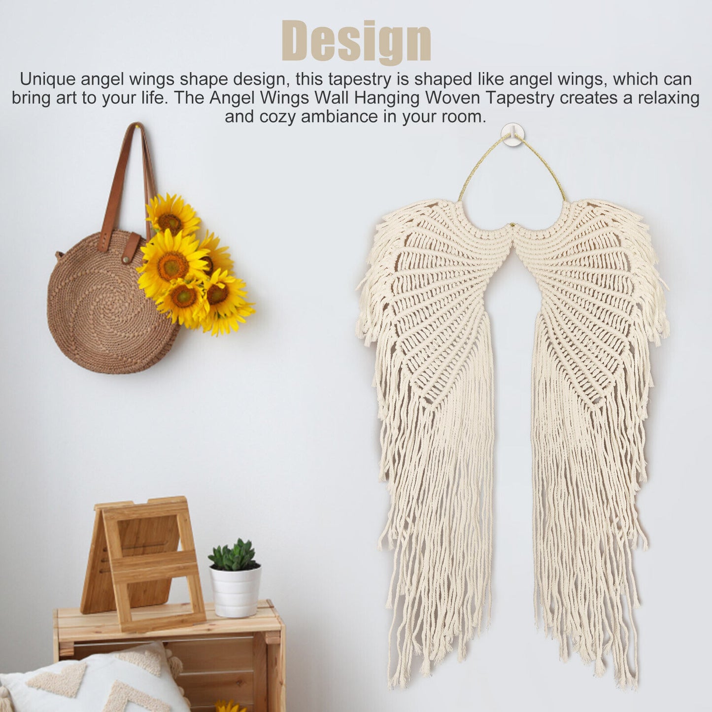 Angel Wings Macrame Wall Hanging Tapestry