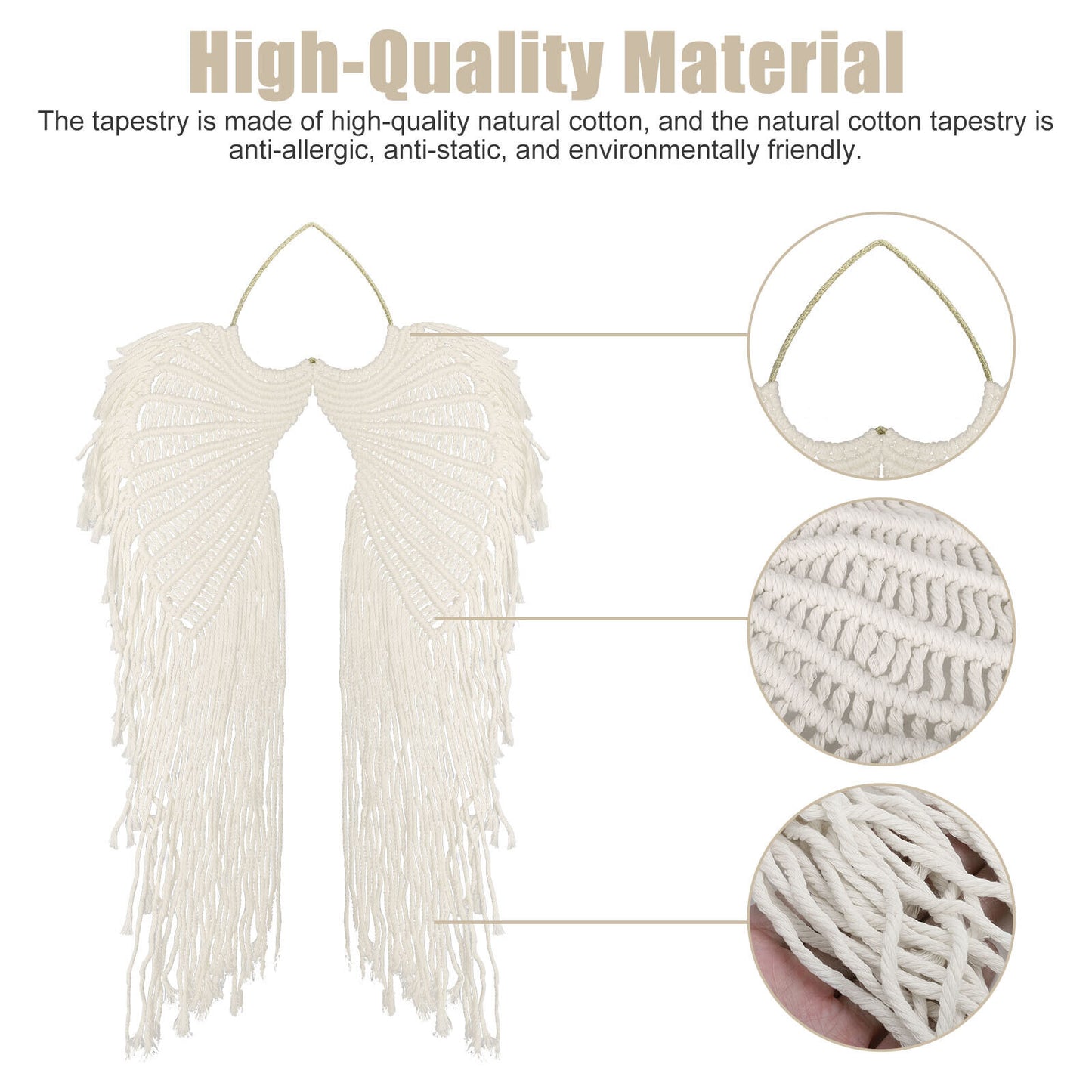 Angel Wings Macrame Wall Hanging Tapestry