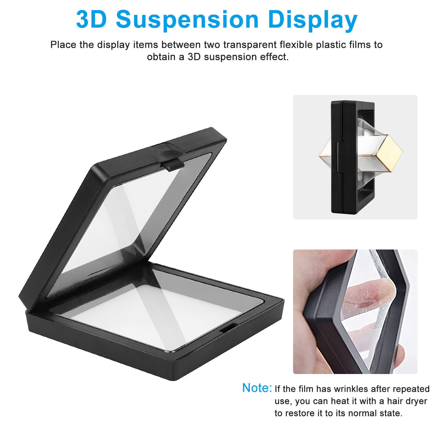 3 Sets 3D Floating Coin Display Frame