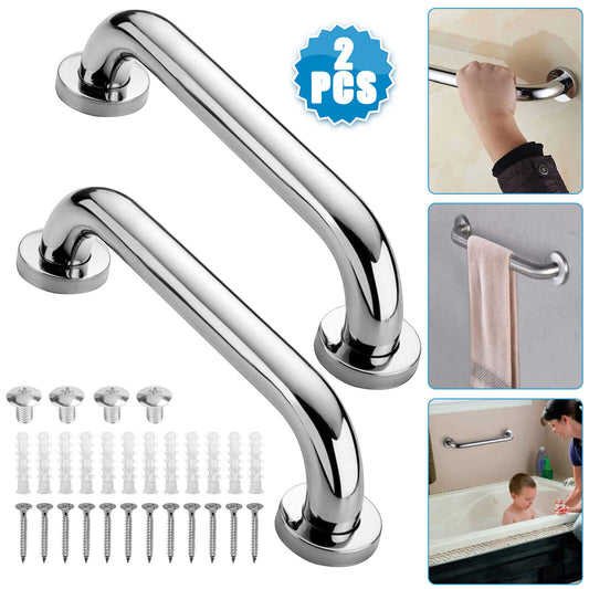 2X Stainless Steel Grab Bars Bathroom