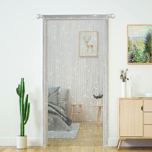 Silver String Door Curtain Beads Room Divider