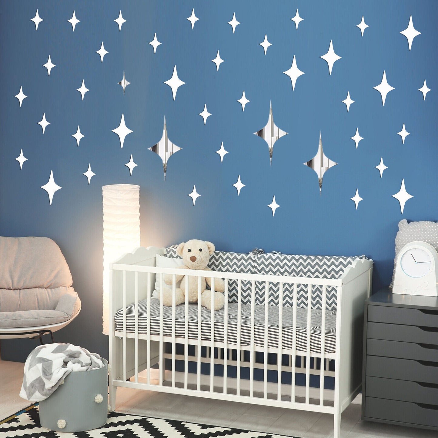 3D Mirror Star Wall Sticker Removable