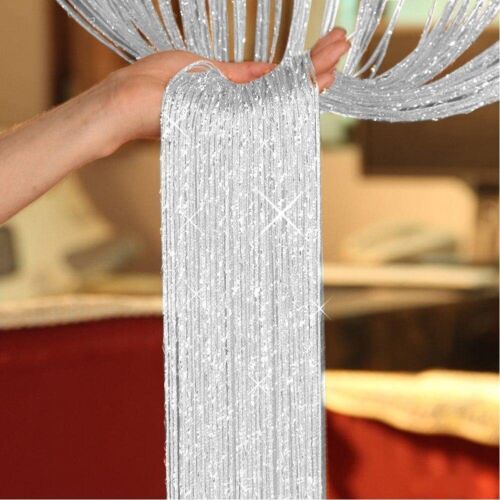 Silver String Door Curtain Beads Room Divider