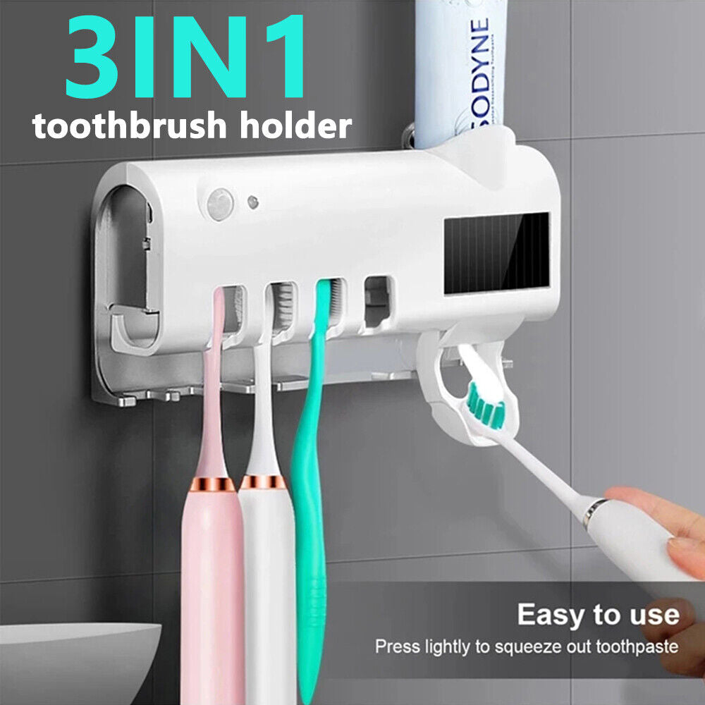 Toothbrush Holder Cleaner Toothpaste Dispenser