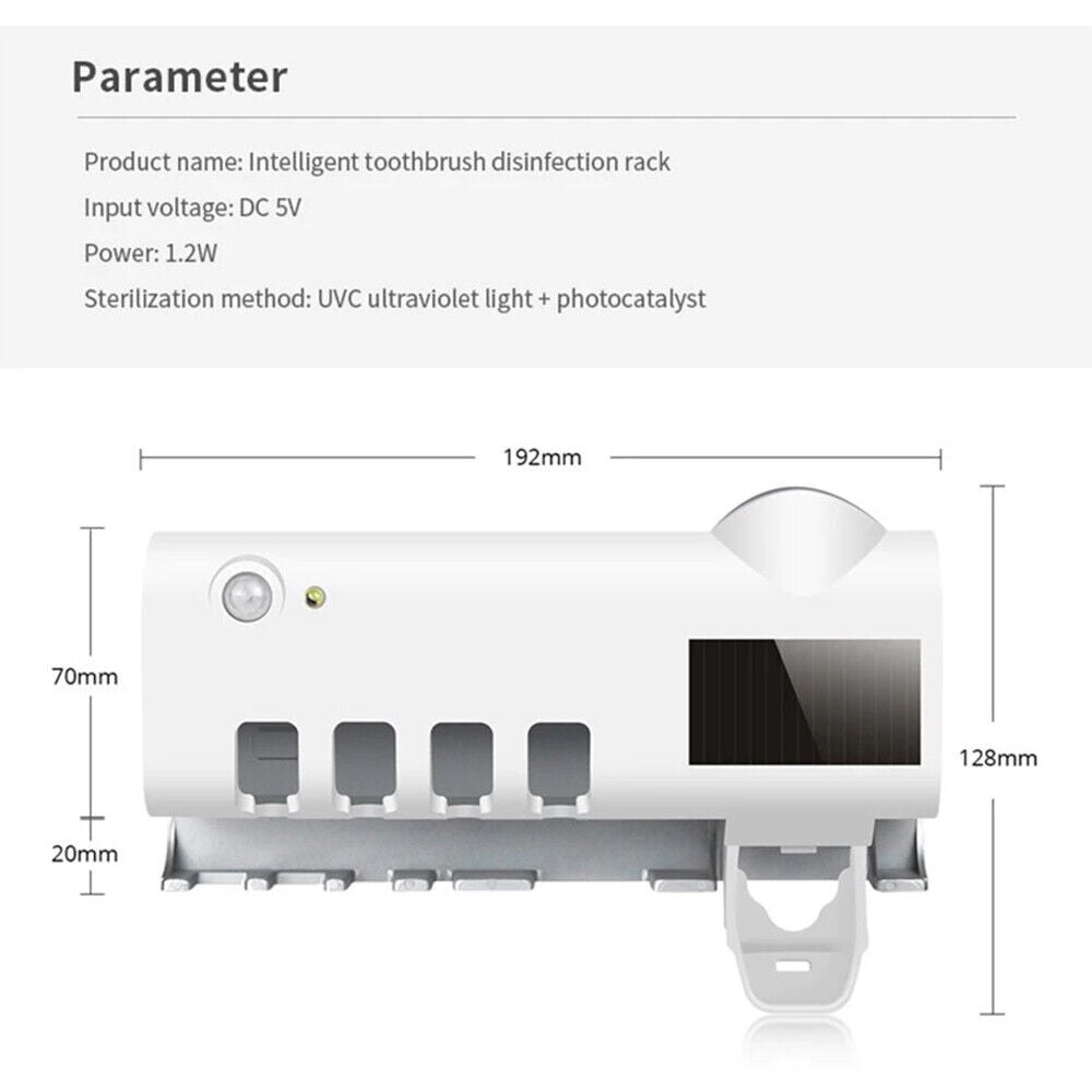 Toothbrush Holder Cleaner Toothpaste Dispenser