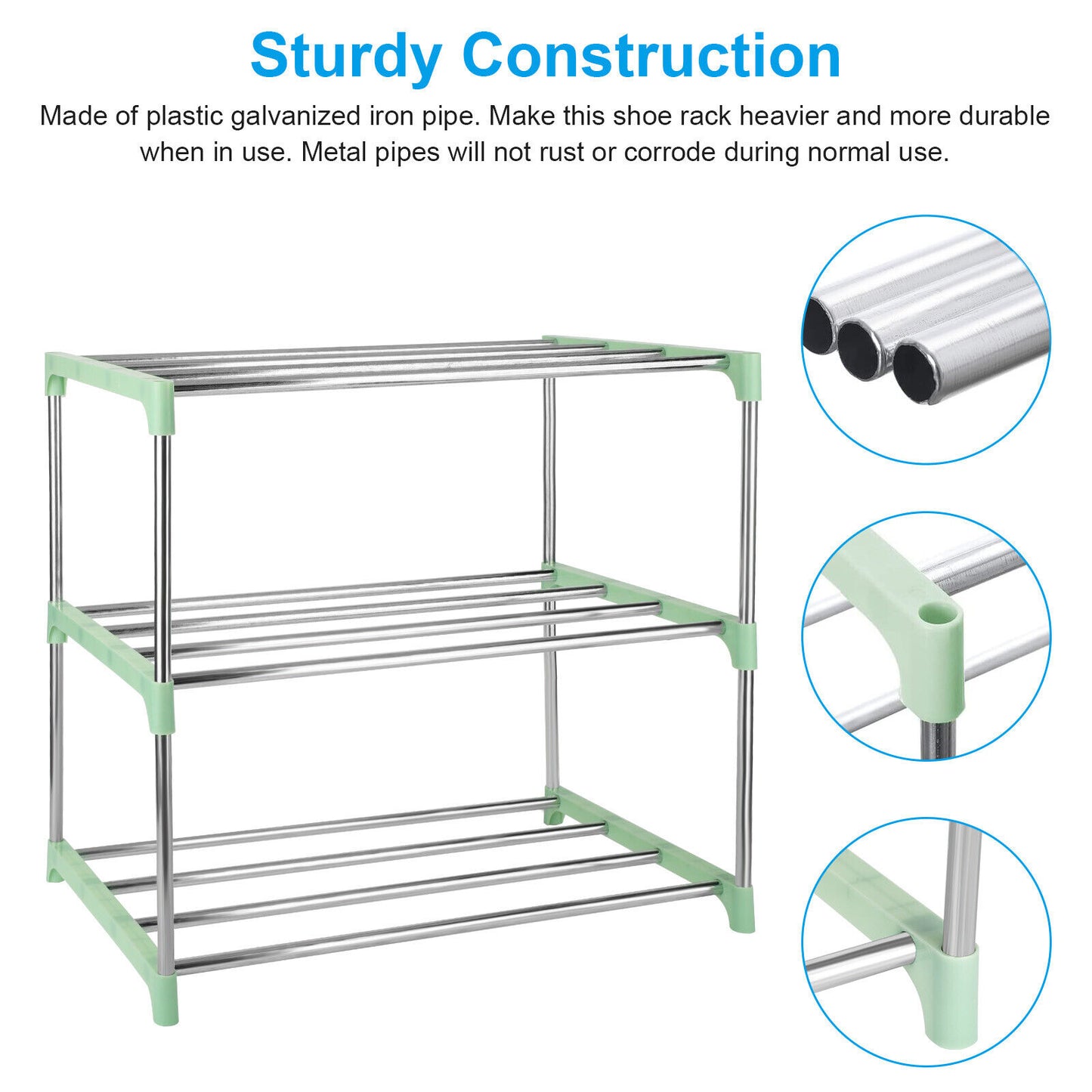 Metal Shoe Rack Organizer 3 Tier