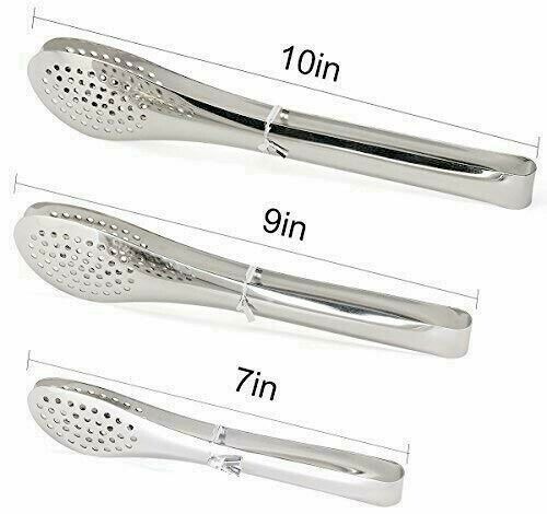 Stainless Steel Kitchen Tongs- 3 Pack