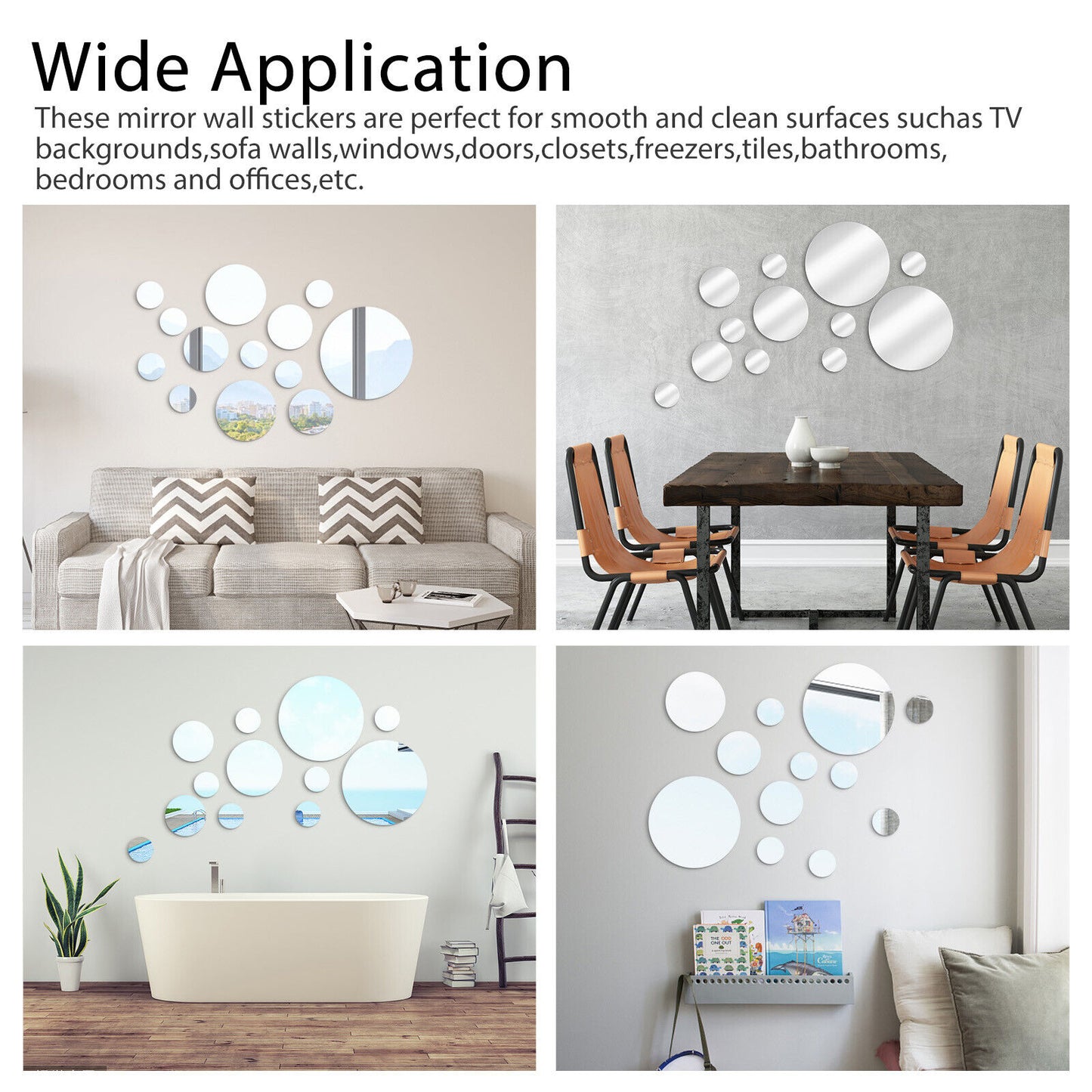 26X Removable 3D Mirror Wall Stickers