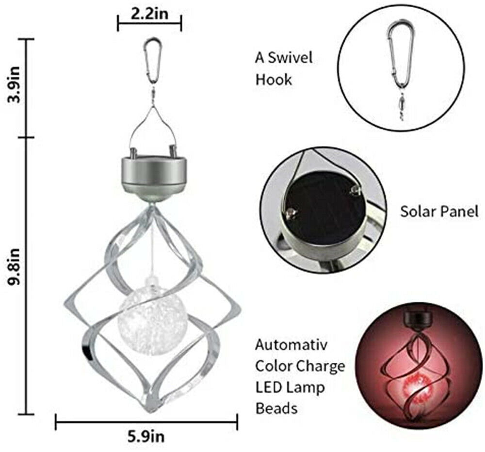 Solar Powered LED Wind Chimes Home Decor