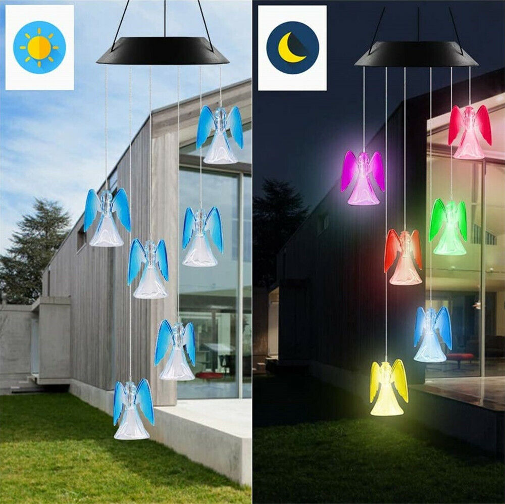 Solar Lamp Color Changing Wind Chimes Home Garden Decor