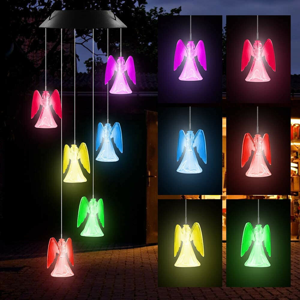 Solar Lamp Color Changing Wind Chimes Home Garden Decor