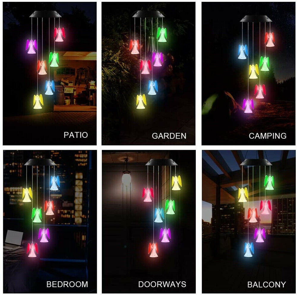 Solar Lamp Color Changing Wind Chimes Home Garden Decor