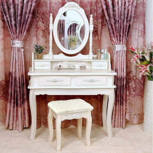 White Vanity Makeup Dressing Table