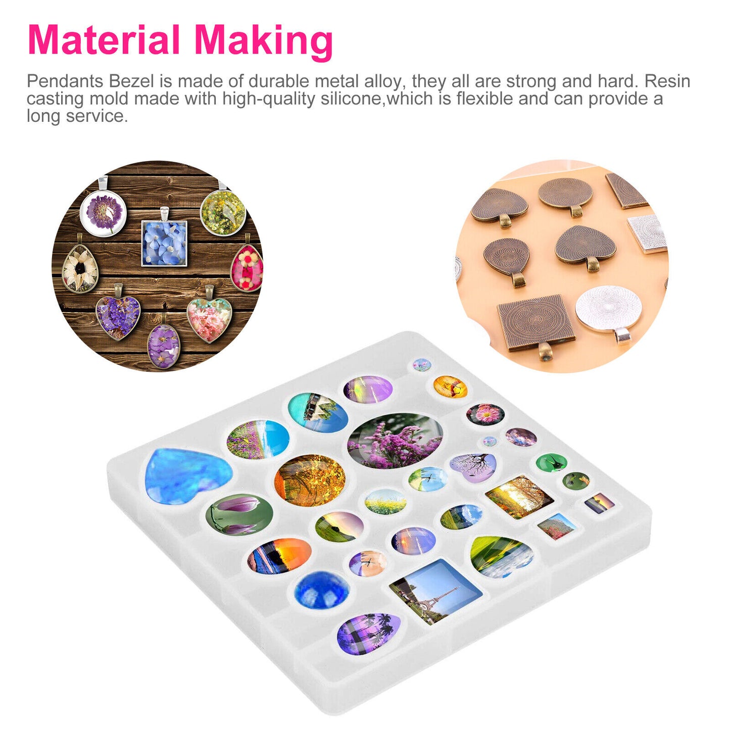 35PCS DIY Silicone Resin Mold Jewelry Kit