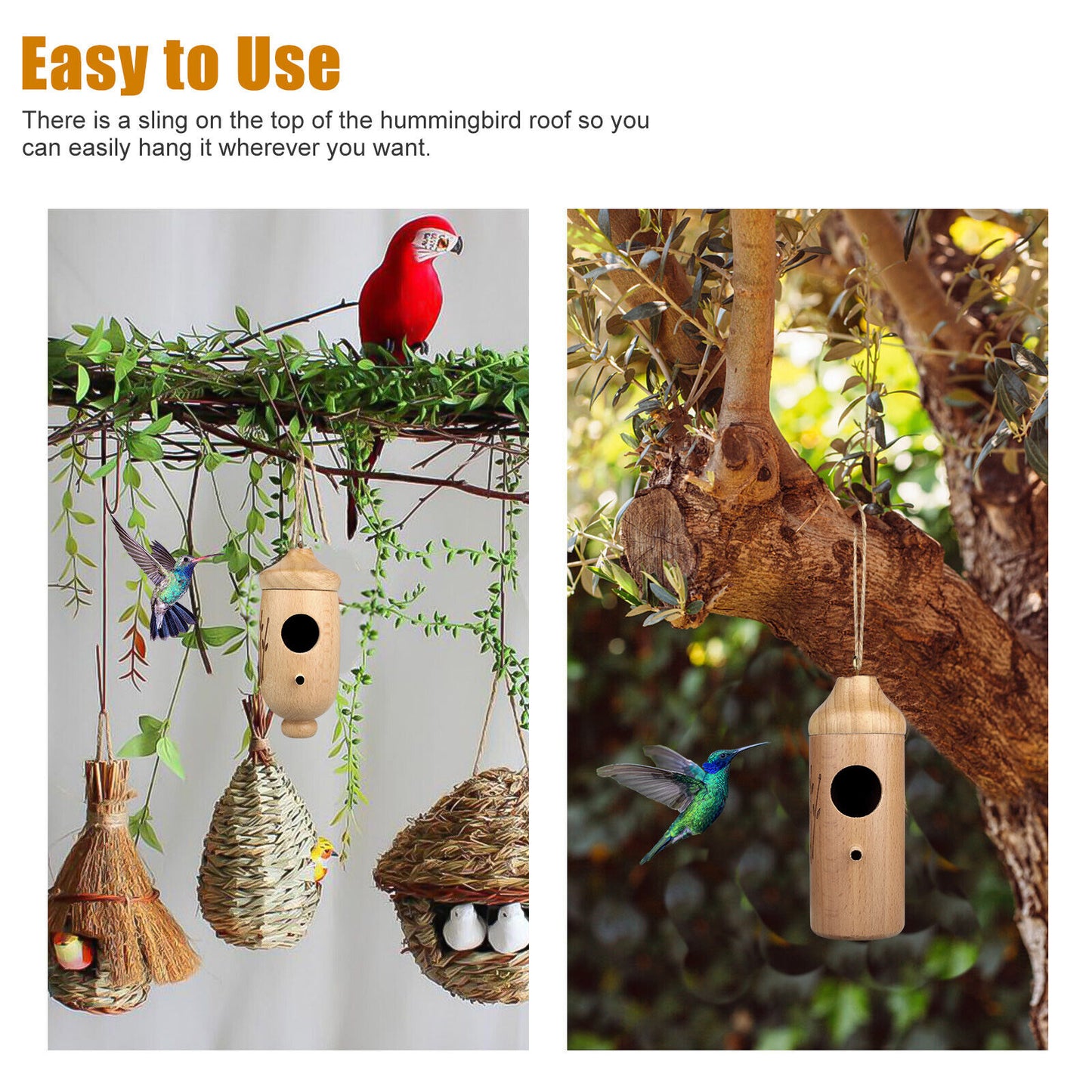 Hummingbird House Wooden Hand Craft