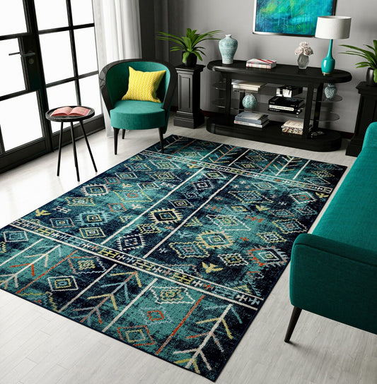 New Rugs for Living Room 5'x8' Teal Modern