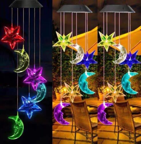 Solar Wind Chimes Lights LED Moon&Star