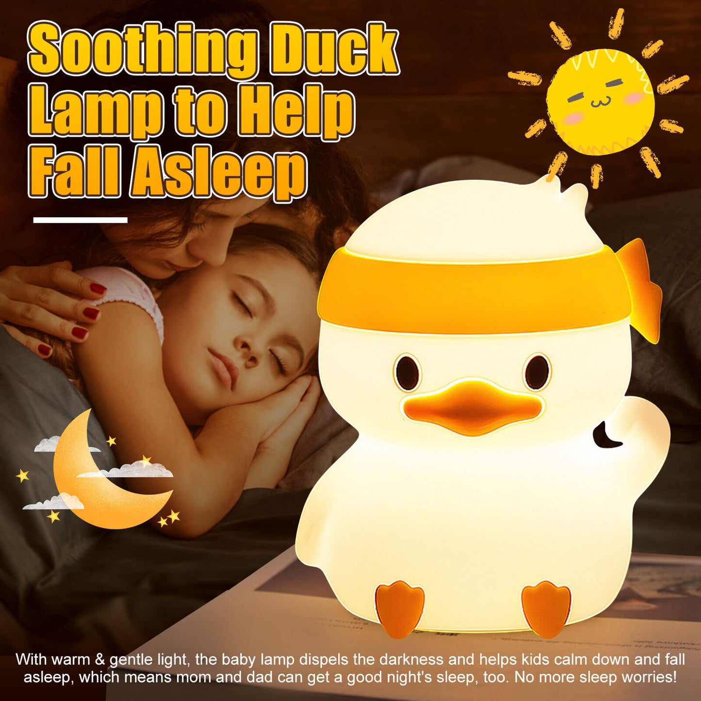 Duck LED Night Light 6 Cute Color