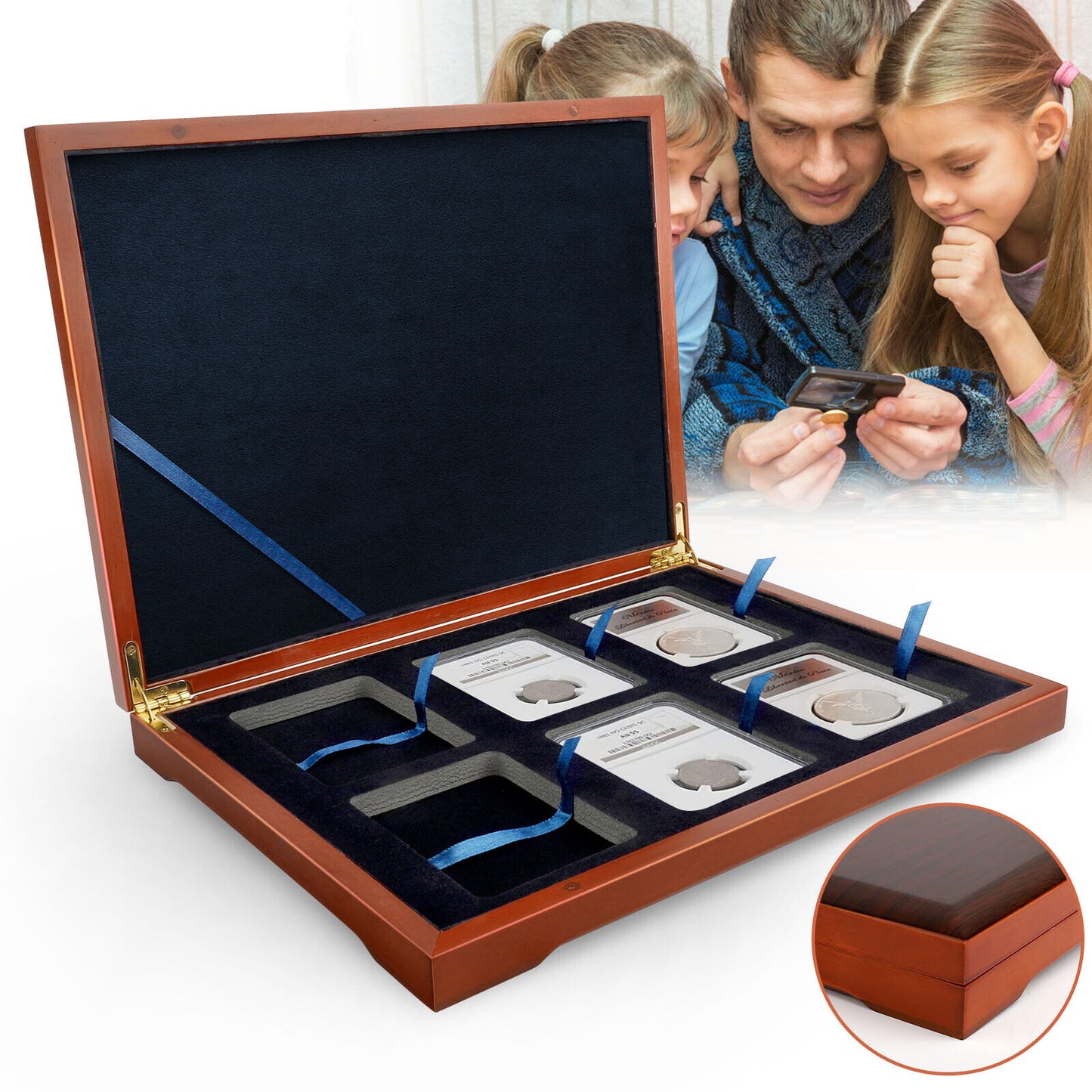 Storage Box Case for 6 Certified Coin Holder