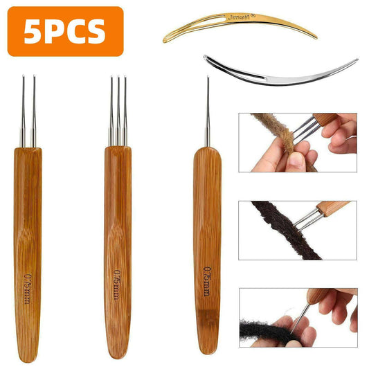 5Pcs DIY Crochet Needle Hook Bamboo Tool