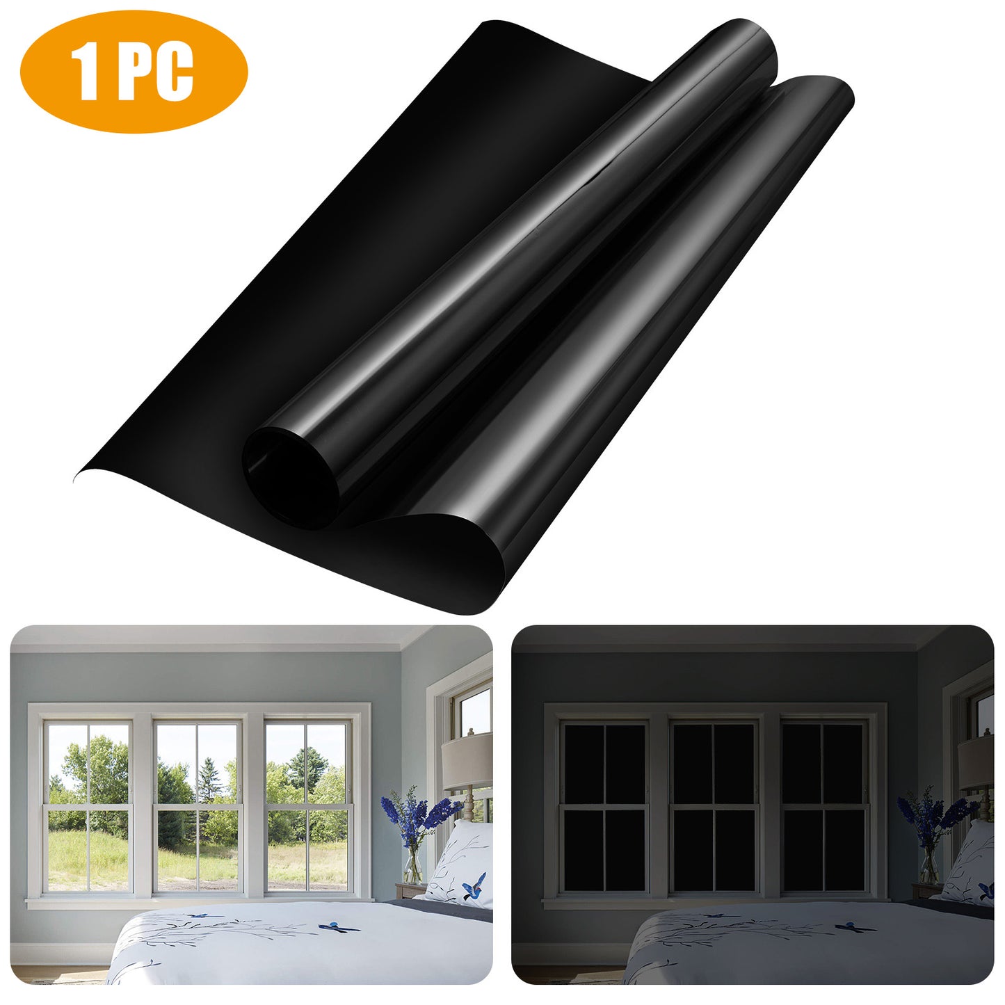 100% Light Blocking Room Darkening Static Cling Cover