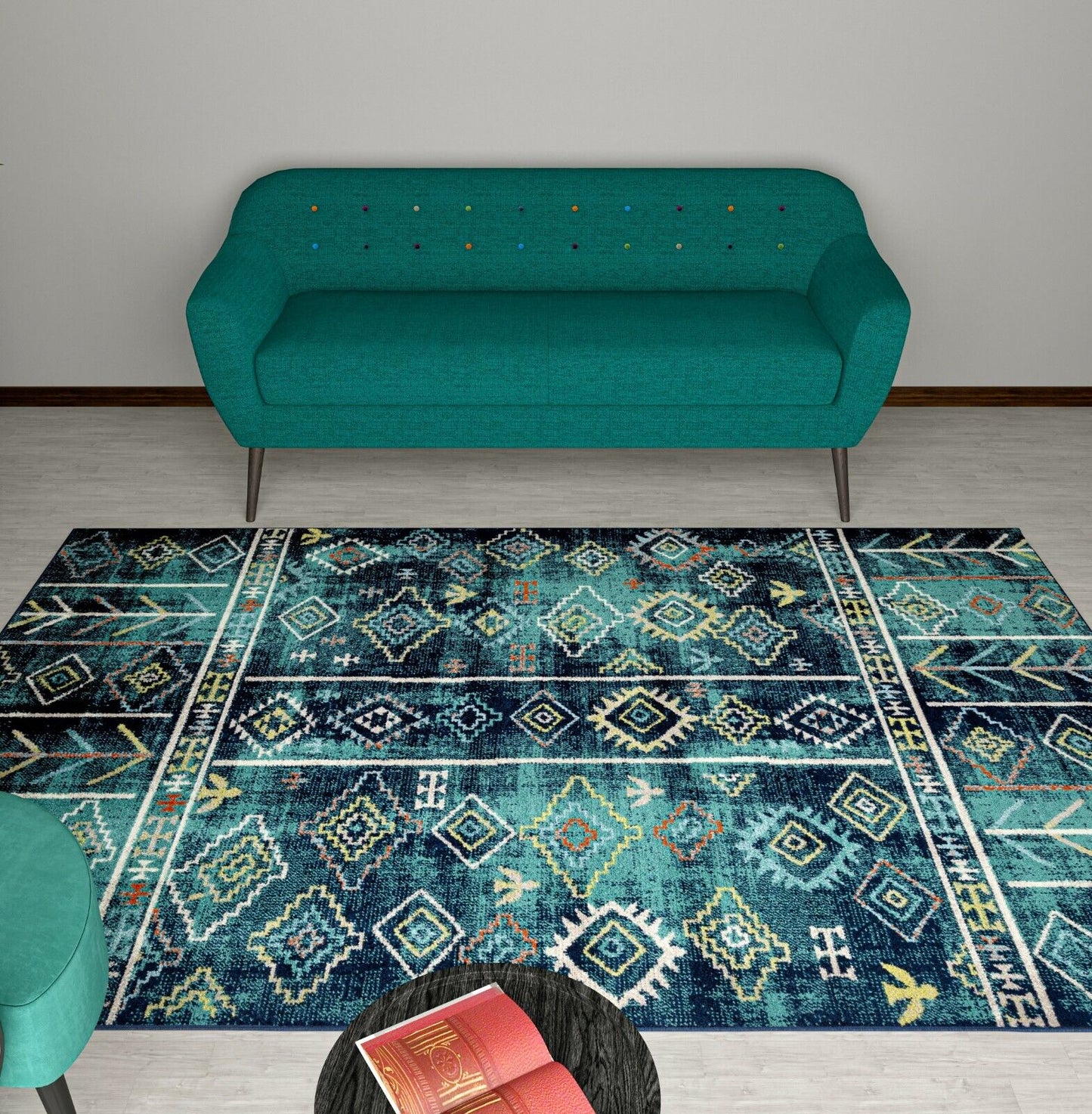 New Rugs for Living Room 5'x8' Teal Modern